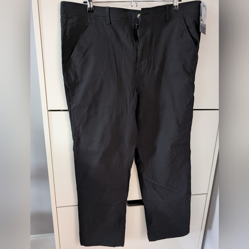 NWT Benny Gold - Active Stretch Water Repellent Relaxed Fit Black Pants - 36x30